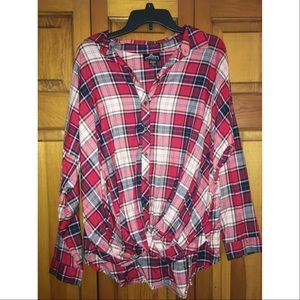 Oversized Plaid Button down